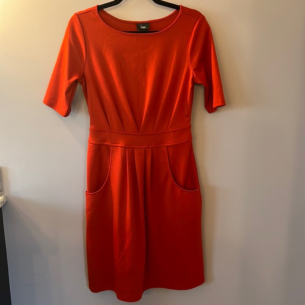 Mossimo Supply Co. Bright Orange Short Sleeve Pocket Dress